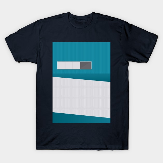 Funky Little Teal Windows T-Shirt by modernistdesign